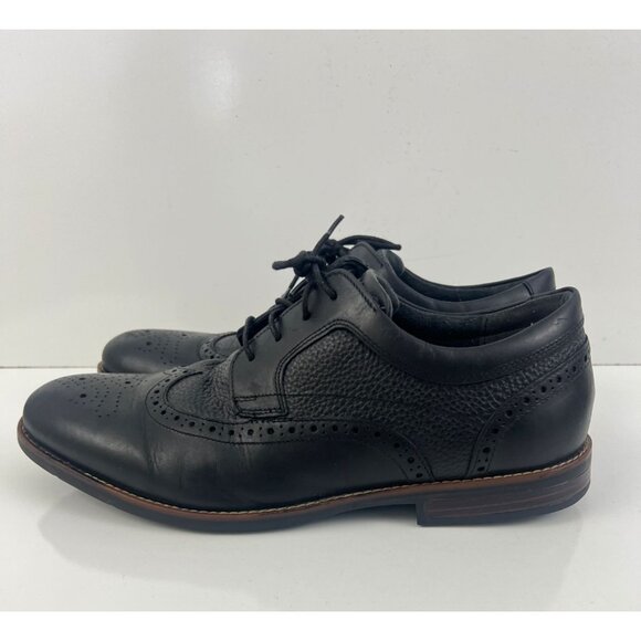 Rockport Men's Dustyn Wingtip Oxford Shoes 10.5  W Black Waterproof - Picture 5 of 9